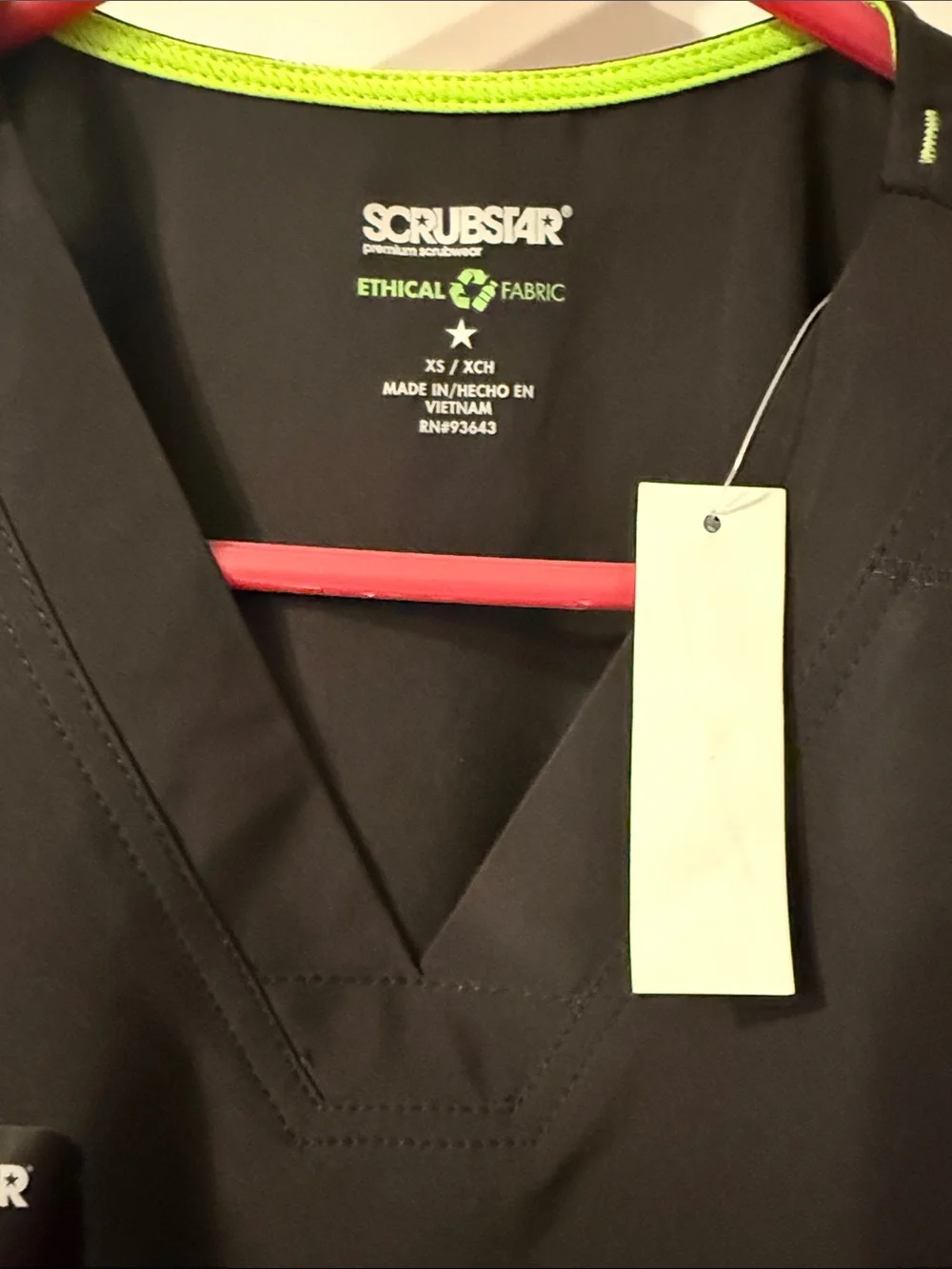 Scrubstar Black V-Neck Medical Scrub Top Set 2 Women’s XS Extra Small pockets - Picture 6 of 8